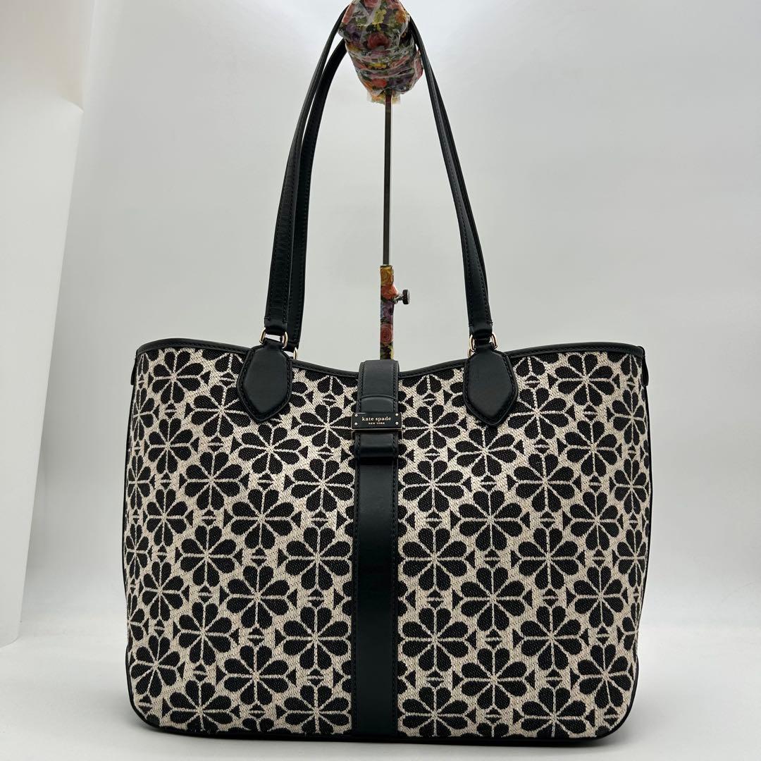 未使用　ケイトスペード　トートバッグ　花柄　ロゴ　ジャガード　A4◎　肩掛け◎