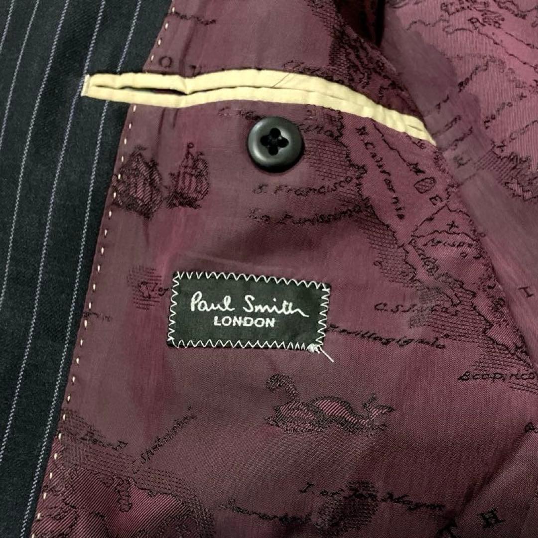 PaulSmith LONDON　スーツ　セットアップ　3ピース　ストライプ　黒