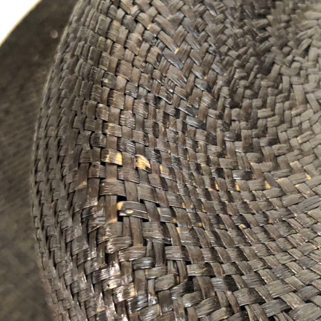 Borsalino ボルサリーノ パナマハット 麦わら帽子 ブラック 天然草