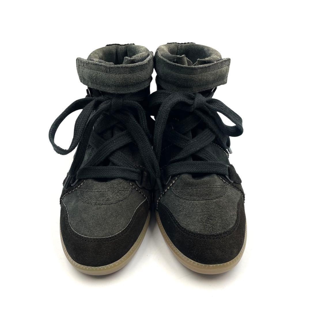 《未使用品》イザベルマラン ハイカット スニーカー スエード レザー 黒系 37