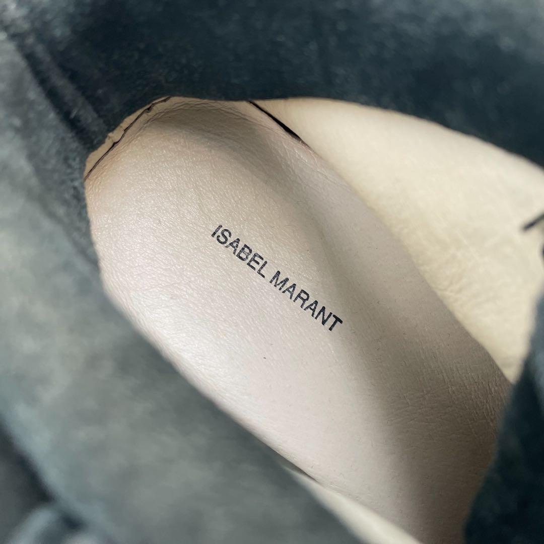 《未使用品》イザベルマラン ハイカット スニーカー スエード レザー 黒系 37