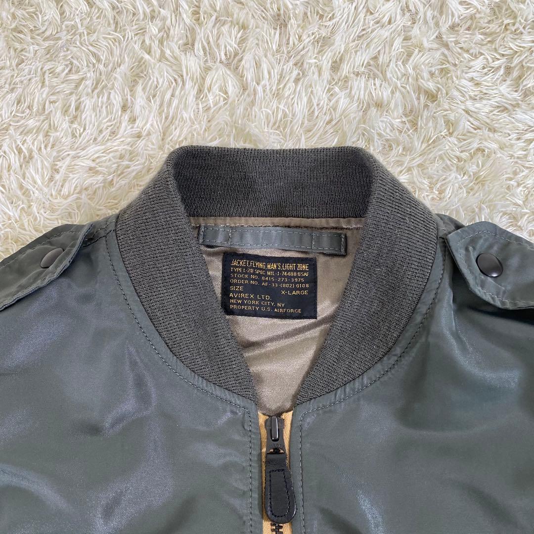 【極美品】アヴィレックス　L-2B　ヴィンテージ　フライト　ジャケット　緑　XL