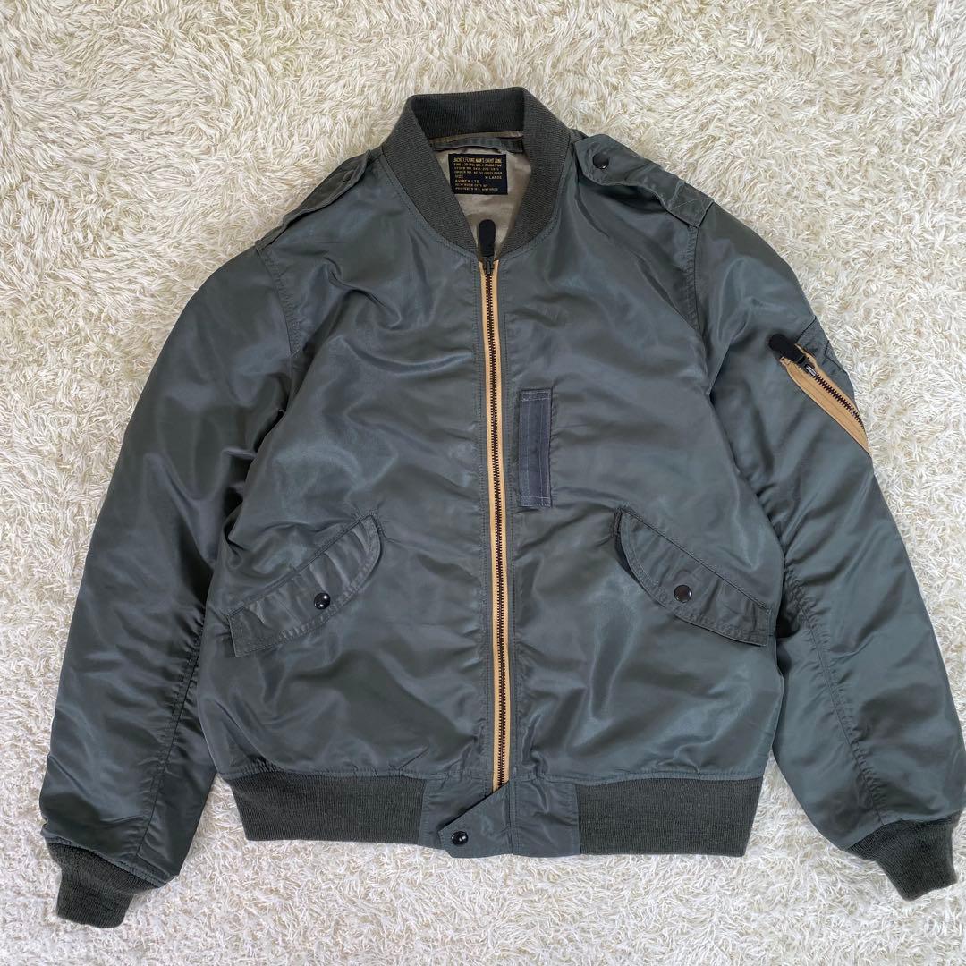 【極美品】アヴィレックス　L-2B　ヴィンテージ　フライト　ジャケット　緑　XL