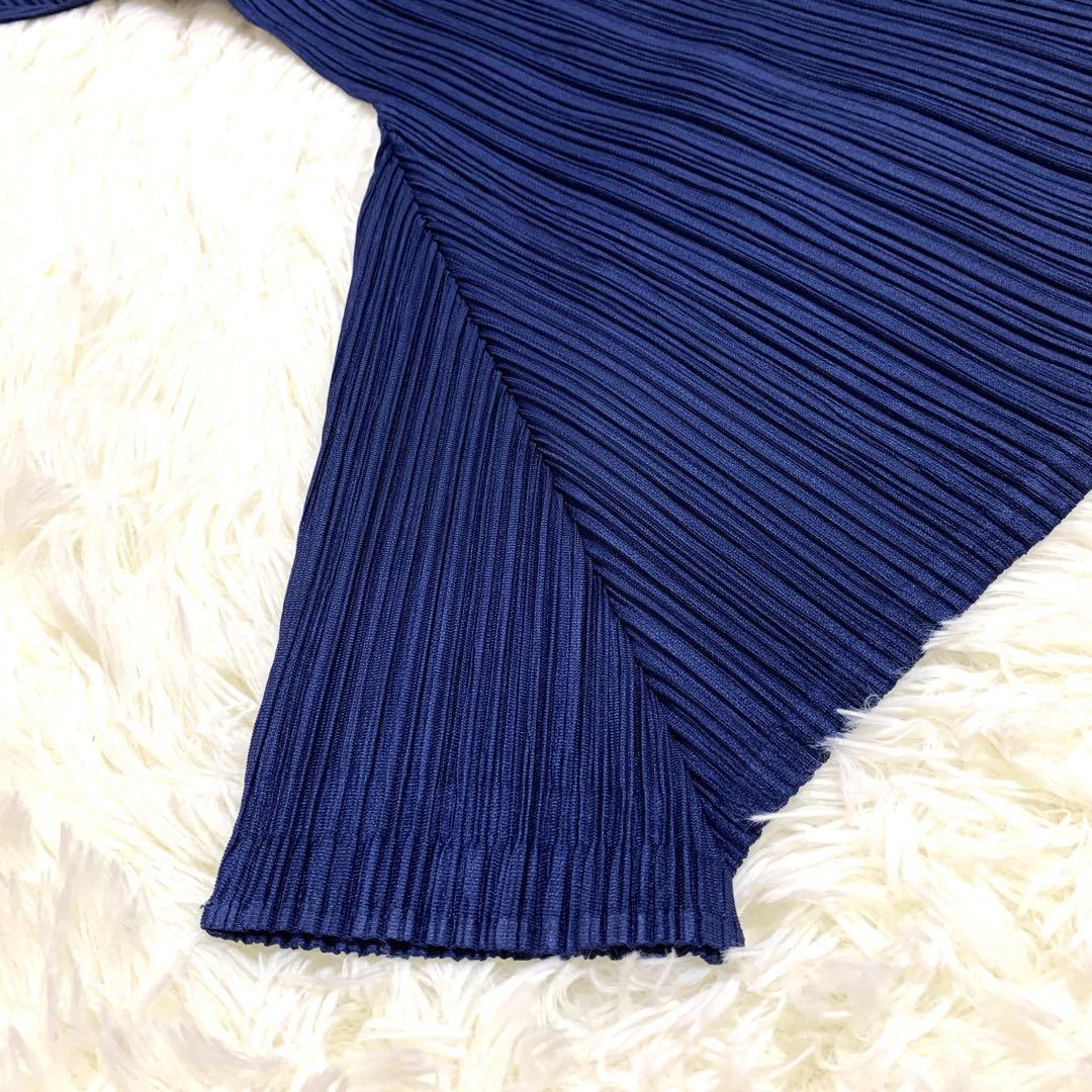 プリーツプリーズ サルエルパンツ 横プリーツ 切り替え 変形 S 青