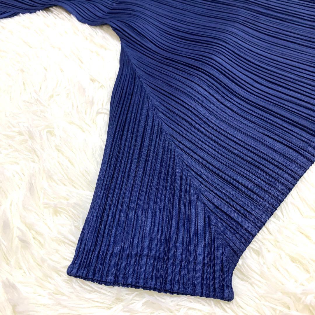 プリーツプリーズ サルエルパンツ 横プリーツ 切り替え 変形 S 青