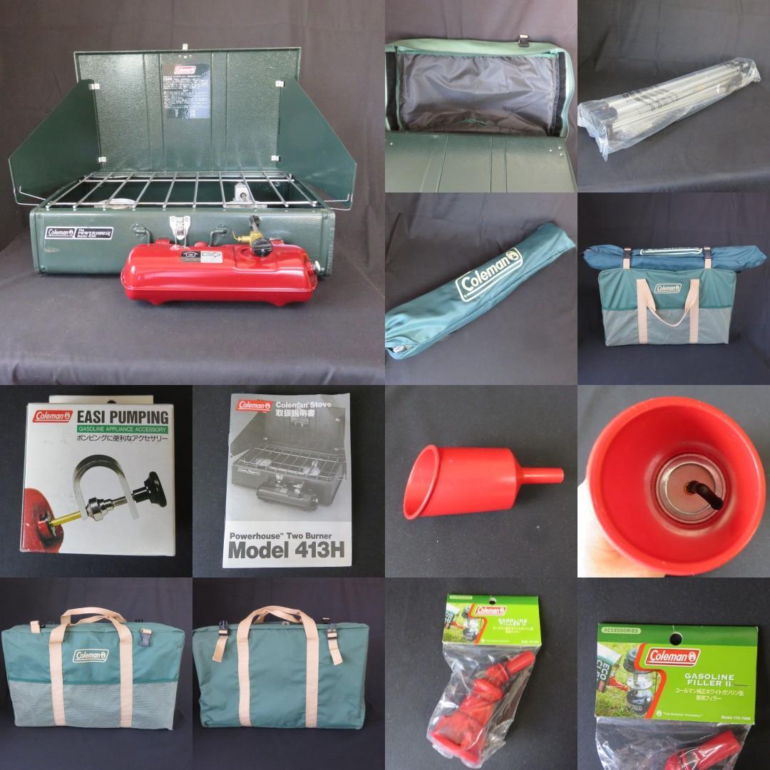 コールマン　バーナー　413H　新品　小傷あり　スタンド付き　付属品多数