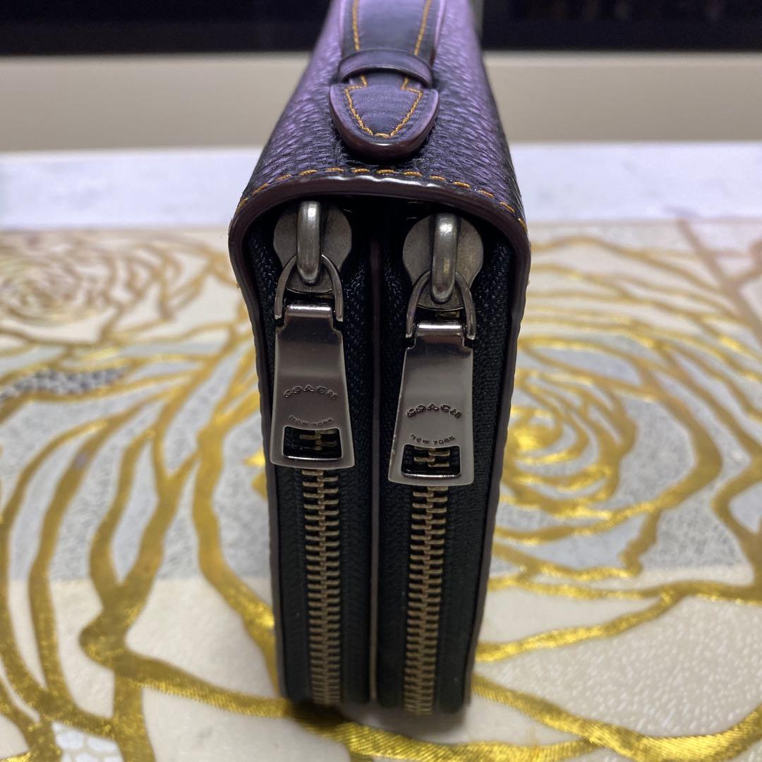 竜神美品ハワイ購入　コーチ　ダブルジップ財布　325ドル　お買い得