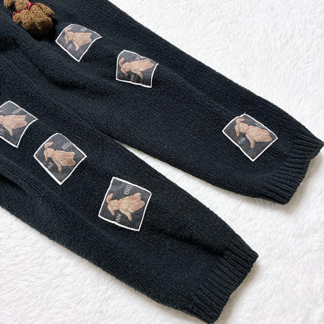 ク*ア様 ピンクハウス 希少 1990年代 うさぎ フード パーカー 黒 ワッペ