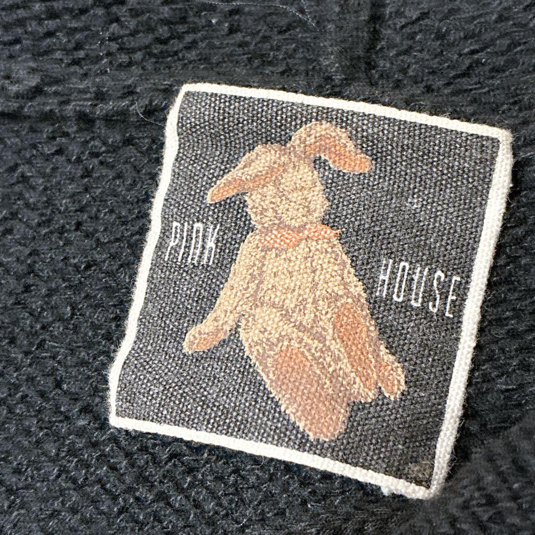 ク*ア様 ピンクハウス 希少 1990年代 うさぎ フード パーカー 黒 ワッペ