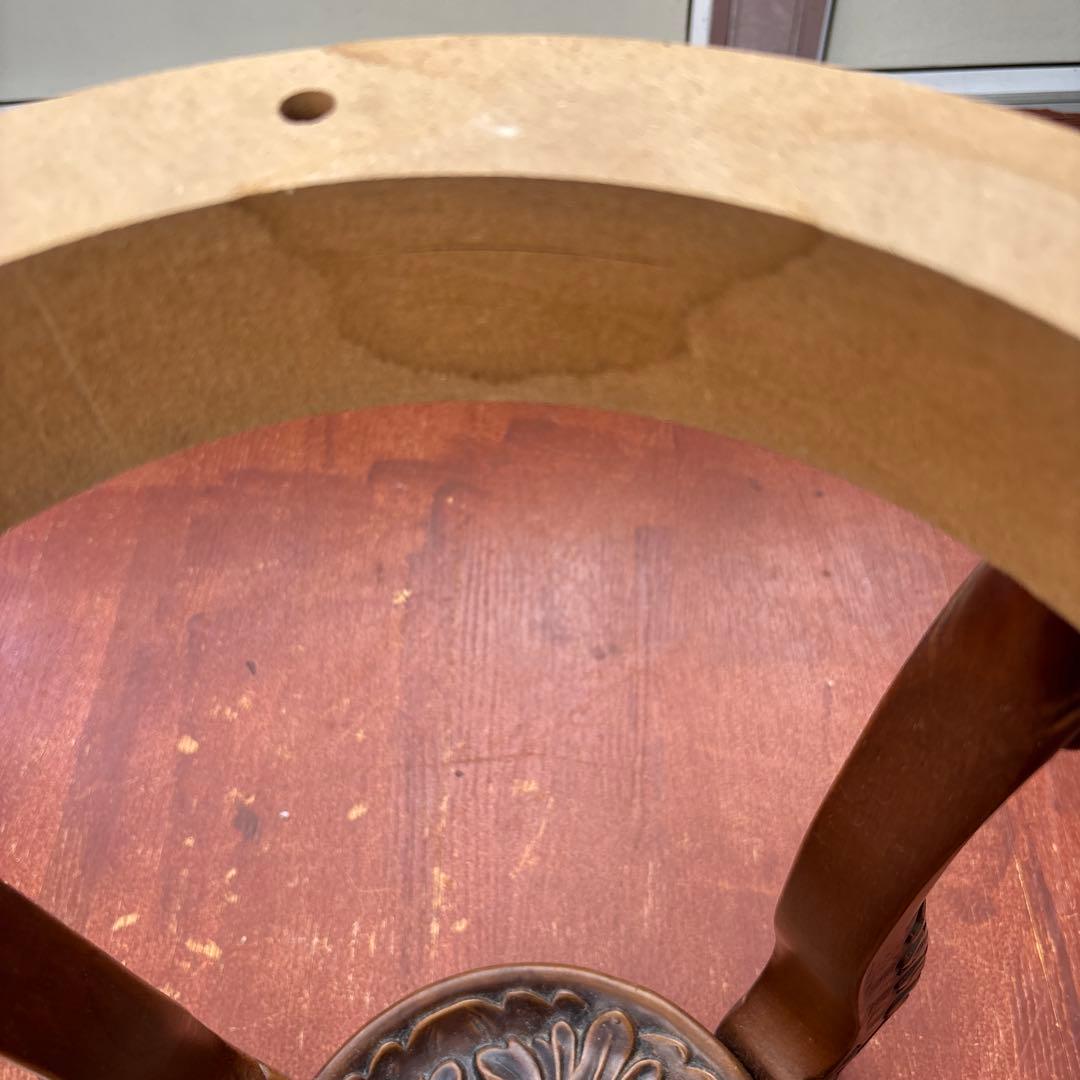 大理石円形　サイドテーブル　花台