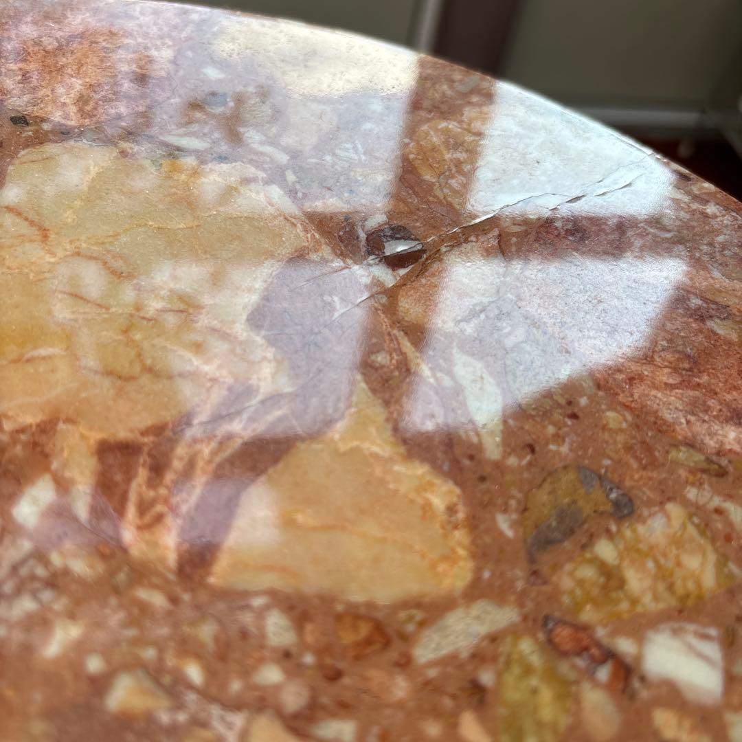 大理石円形　サイドテーブル　花台