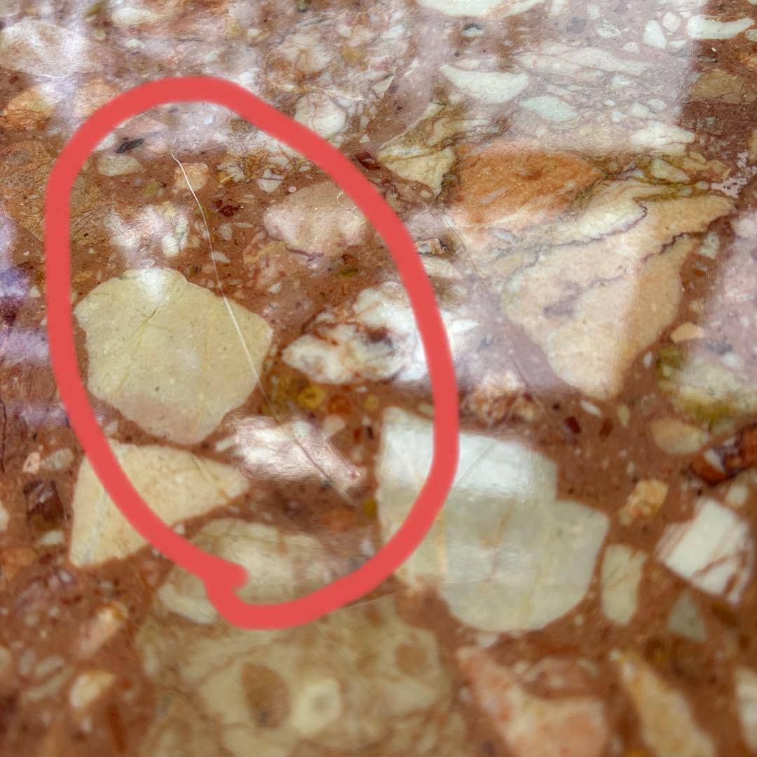 大理石円形　サイドテーブル　花台