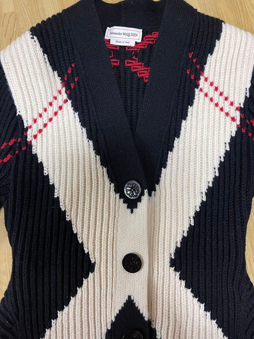 ALEXANDER MCQUEEN リブ編みカーディガン　ニットワンピース