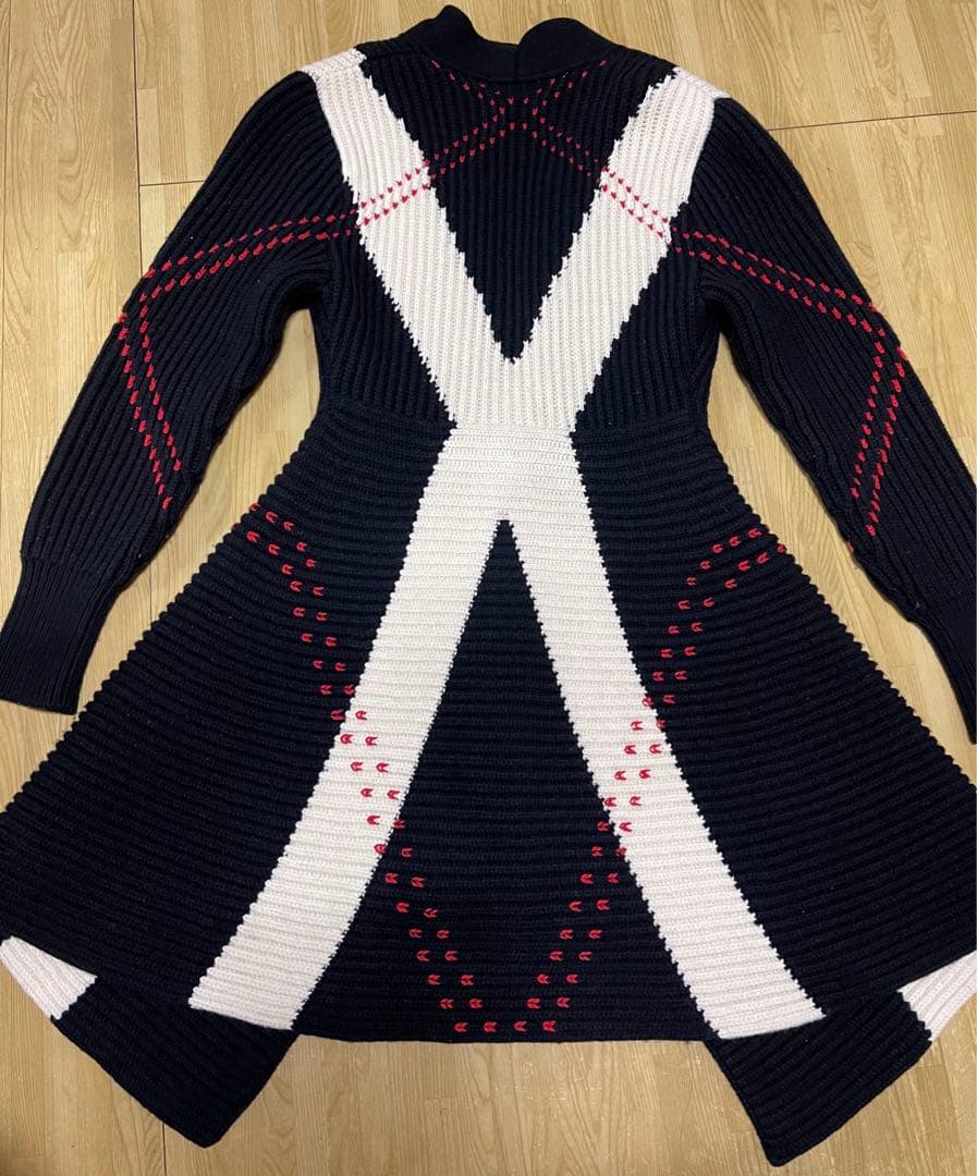 ALEXANDER MCQUEEN リブ編みカーディガン　ニットワンピース