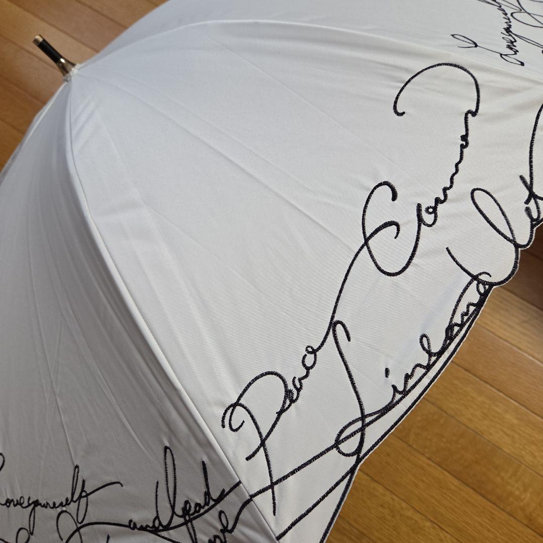 ビューランスカリグラフィー刺しゅう柄晴雨兼用パラソル傘 新品未使用