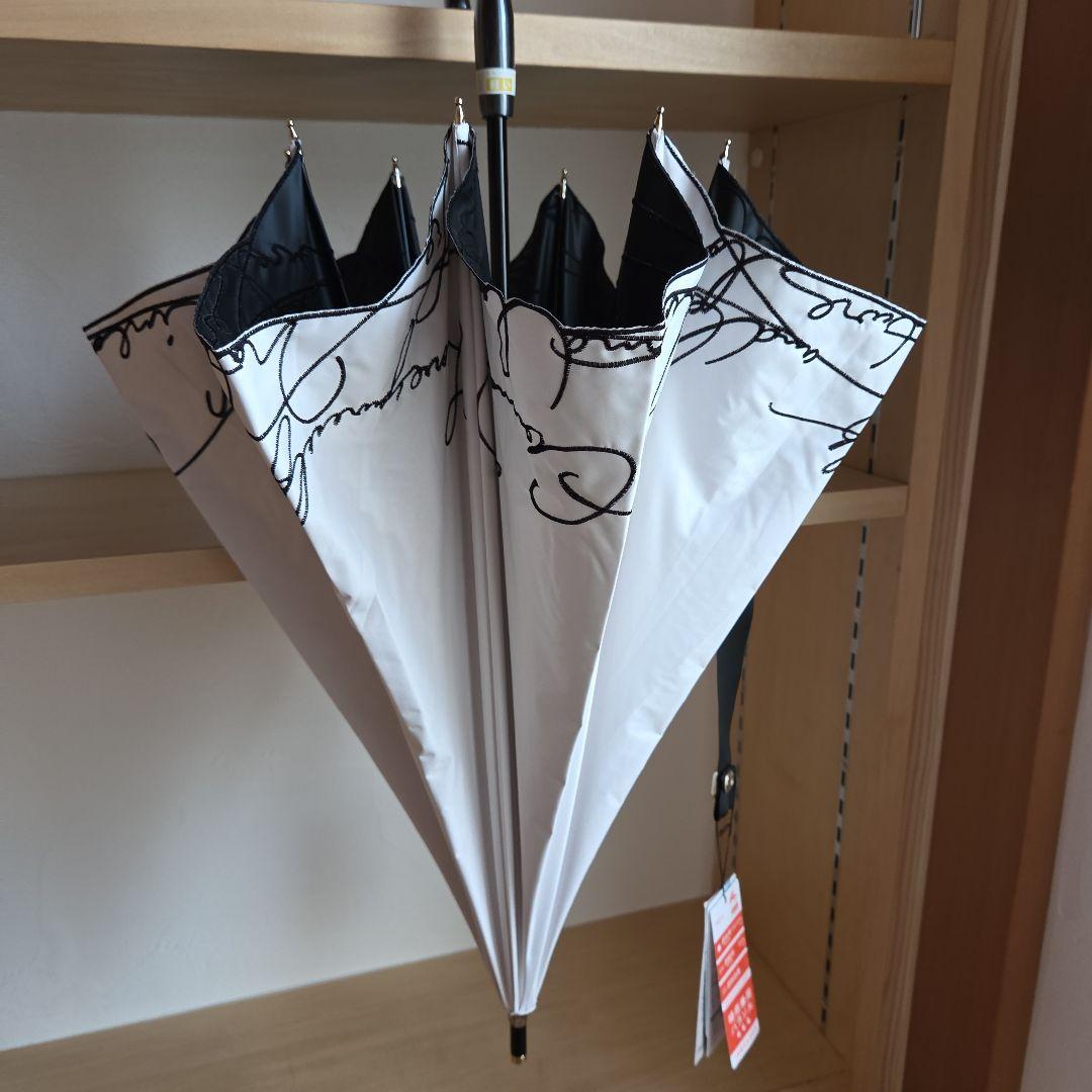 ビューランスカリグラフィー刺しゅう柄晴雨兼用パラソル傘 新品未使用