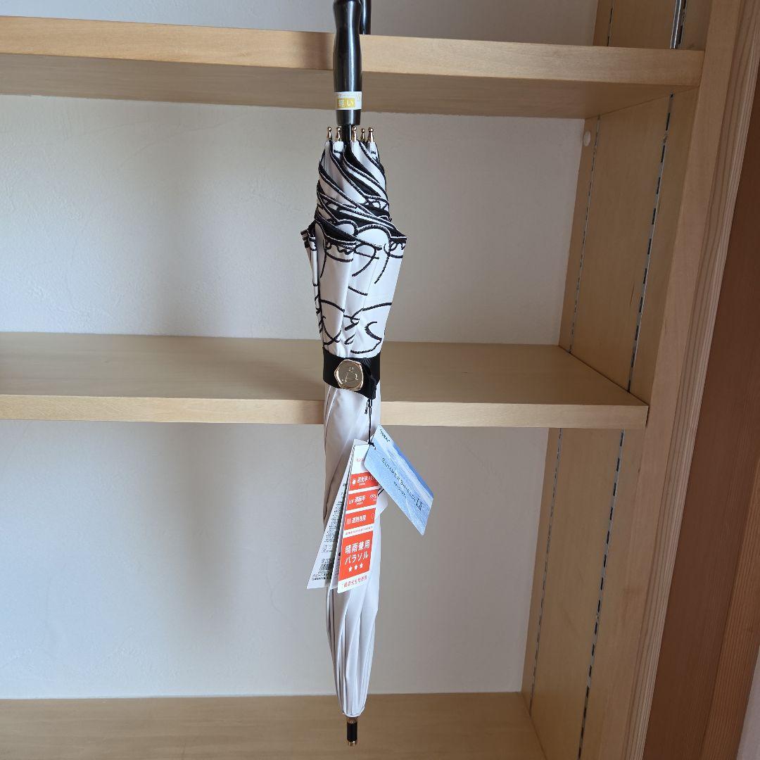 ビューランスカリグラフィー刺しゅう柄晴雨兼用パラソル傘 新品未使用
