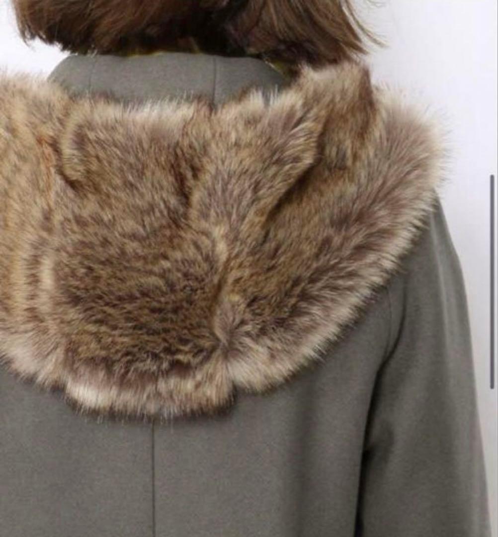 デプレ 定価71280円 ファー付フード ウール コート 3WAY 白