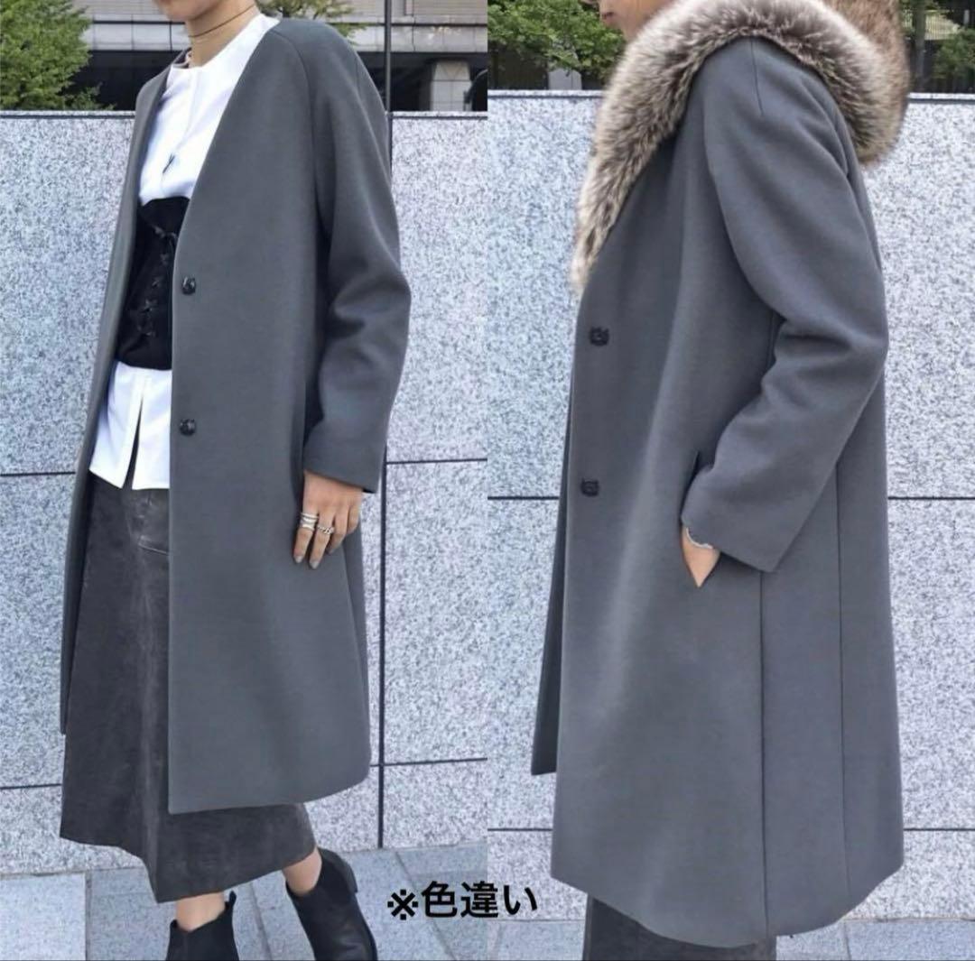 デプレ 定価71280円 ファー付フード ウール コート 3WAY 白