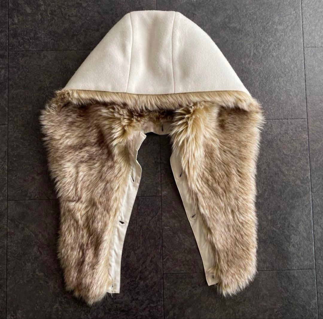 デプレ 定価71280円 ファー付フード ウール コート 3WAY 白