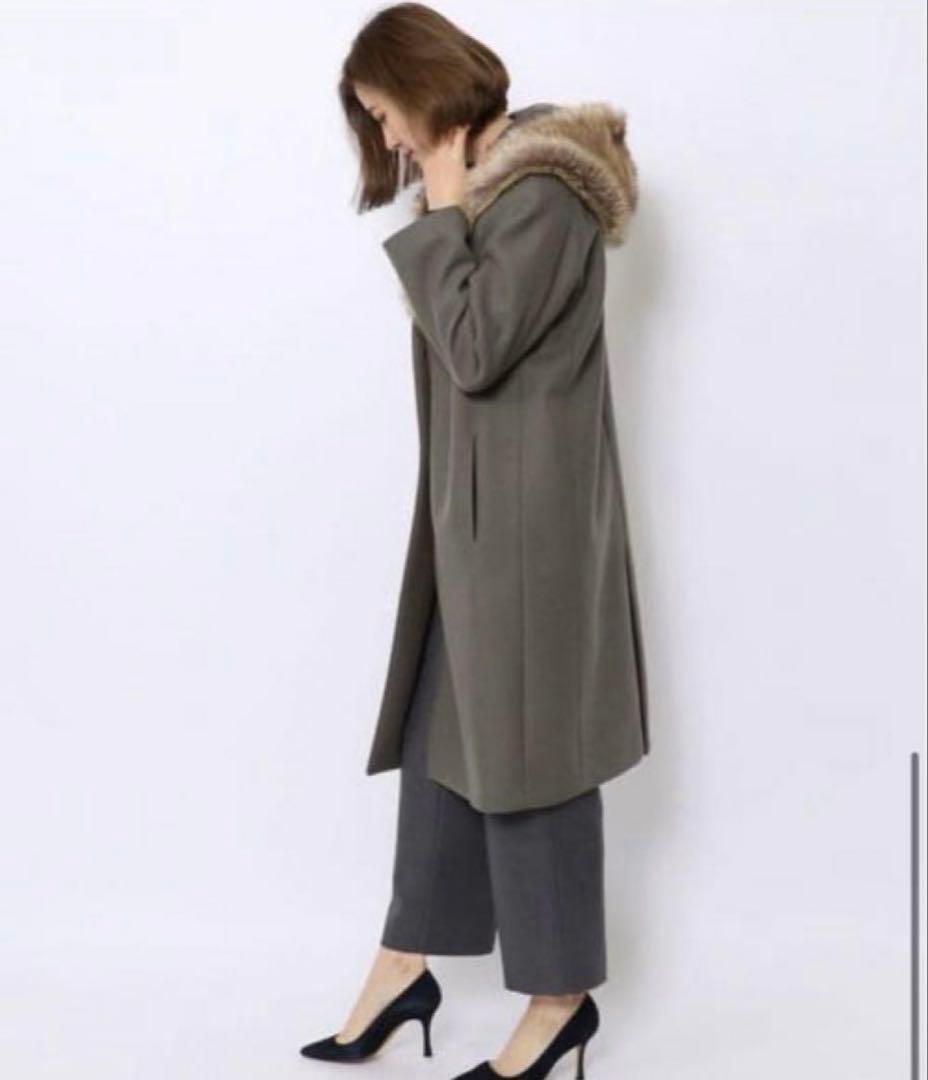 デプレ 定価71280円 ファー付フード ウール コート 3WAY 白