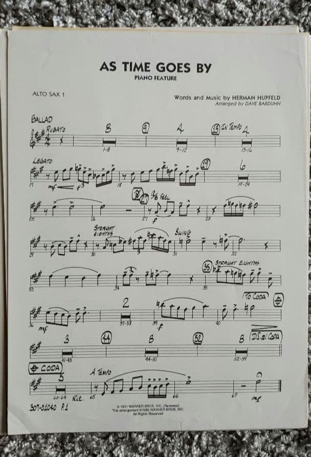 ビッグバンド譜面：As Time Goes By