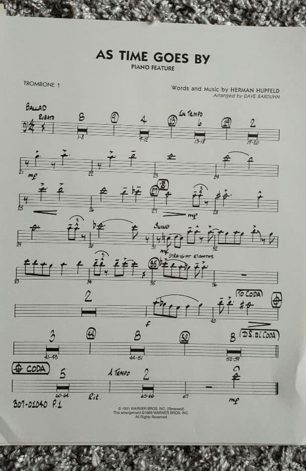 ビッグバンド譜面：As Time Goes By