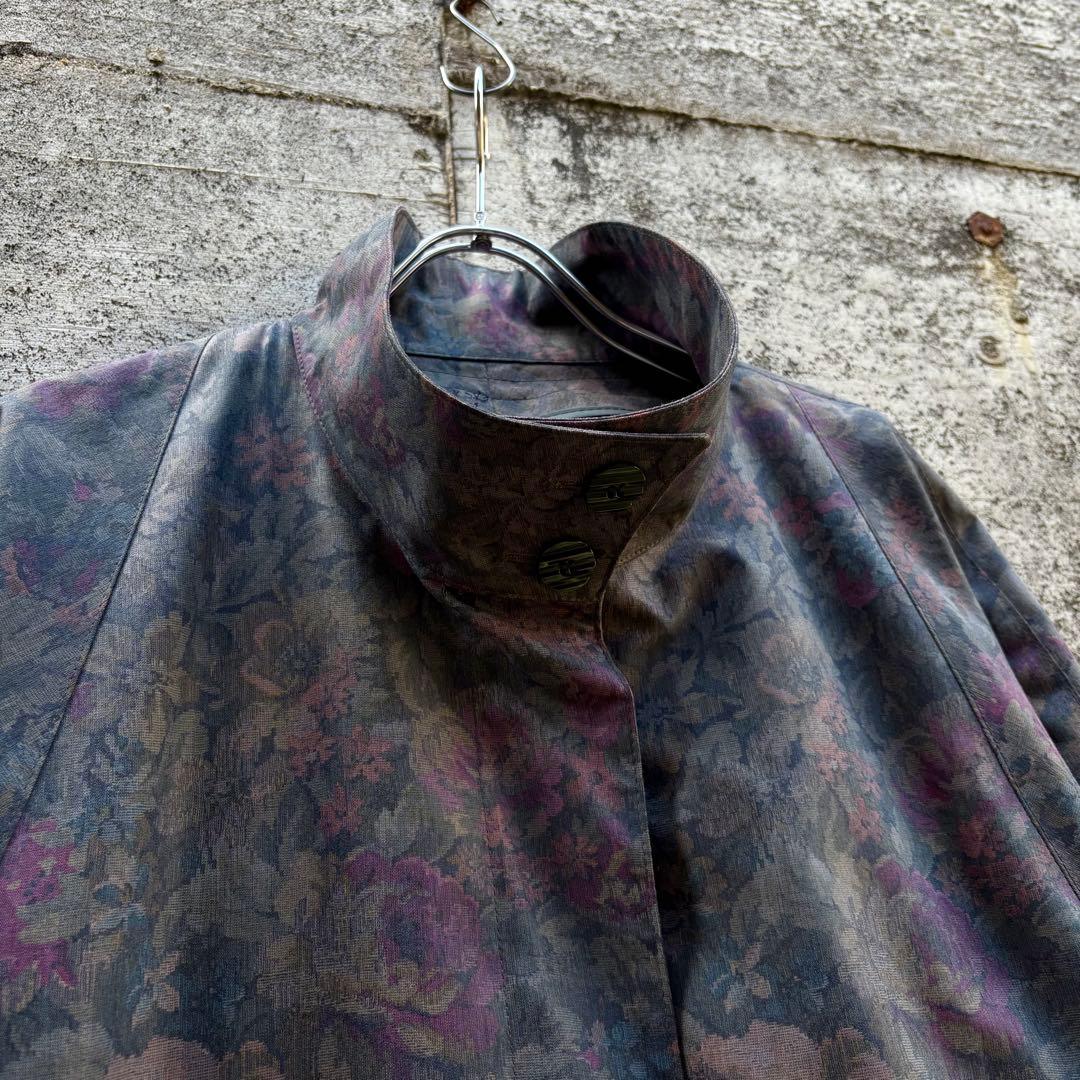 london fog ロンドン フォグ スタンドカラー ステンカラーコート 花柄