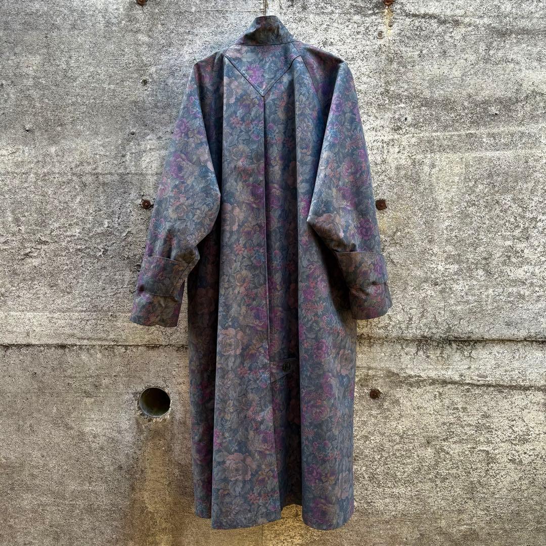 london fog ロンドン フォグ スタンドカラー ステンカラーコート 花柄