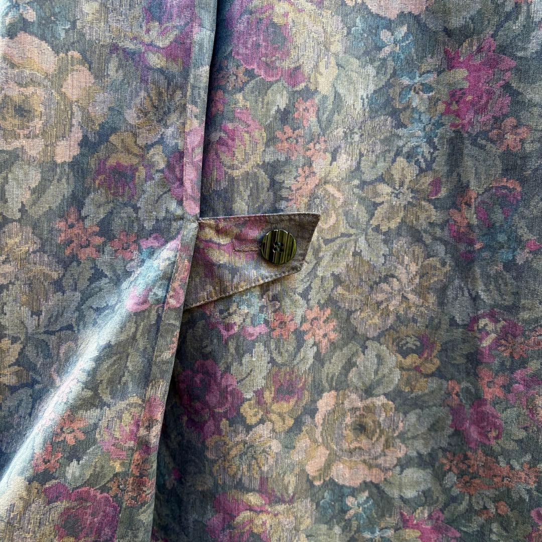 london fog ロンドン フォグ スタンドカラー ステンカラーコート 花柄