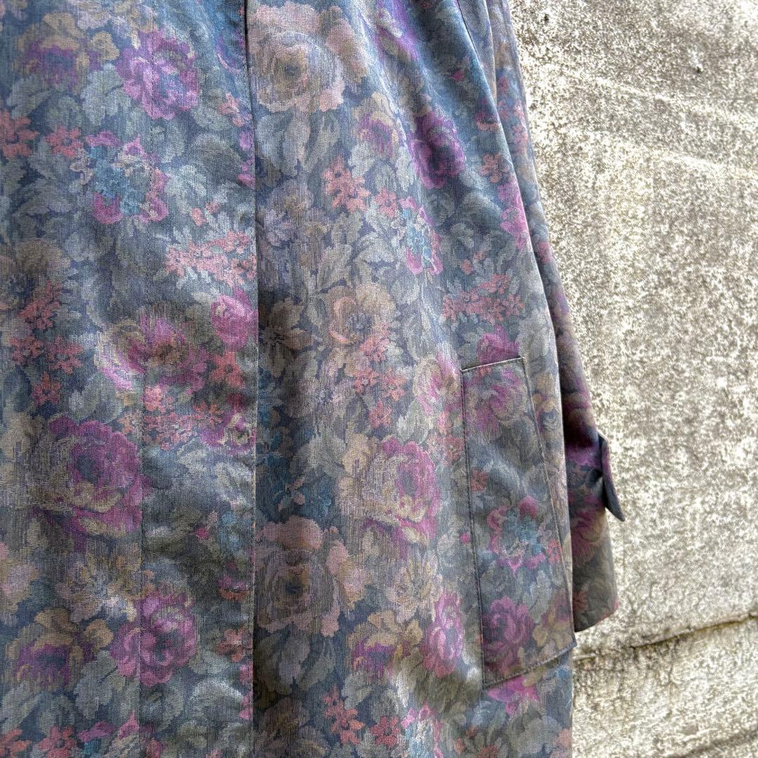 london fog ロンドン フォグ スタンドカラー ステンカラーコート 花柄