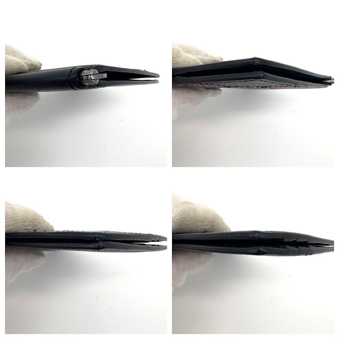 【美品】PRADA マネークリップ　二つ折り　札入れ　サフィアーノ　ロゴ金具