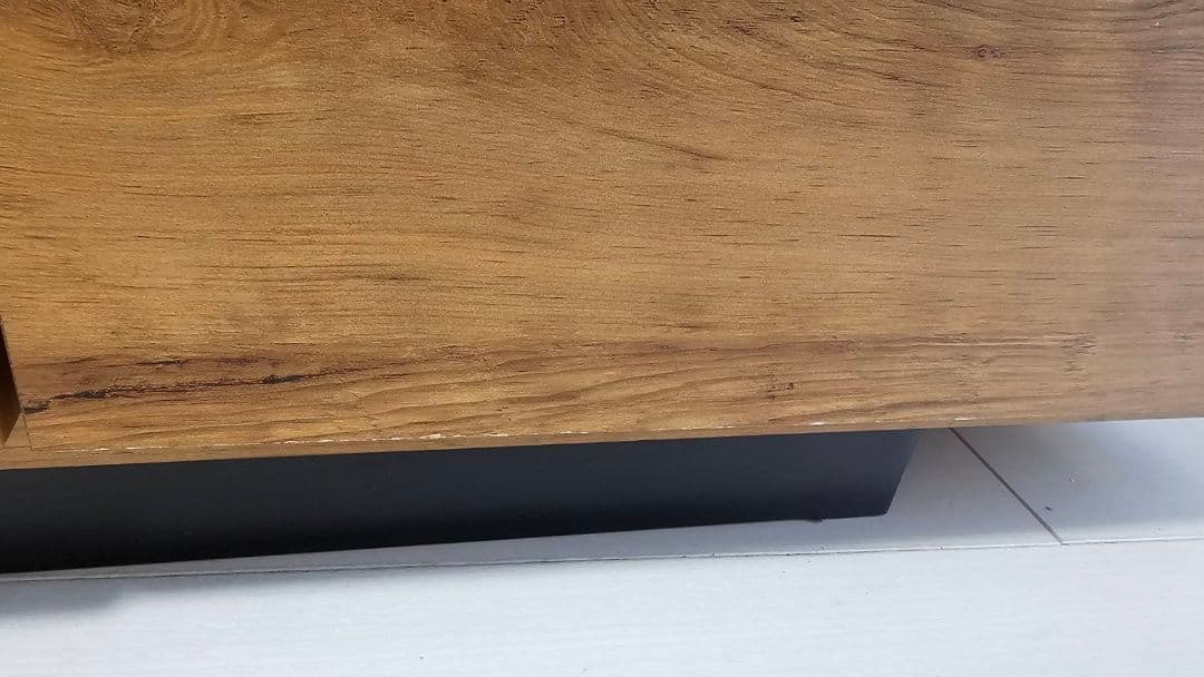 ナチュラルウッド テレビ台 ガラス扉　テレビボード　低めローボード