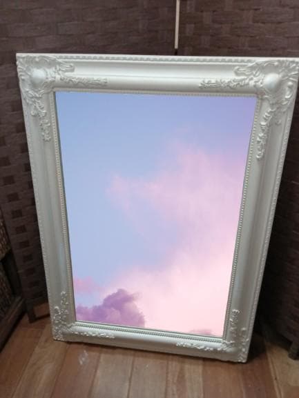 アンティーク ウォールミラー 壁掛け 鏡 シャビー 高級感 姿見 52×72