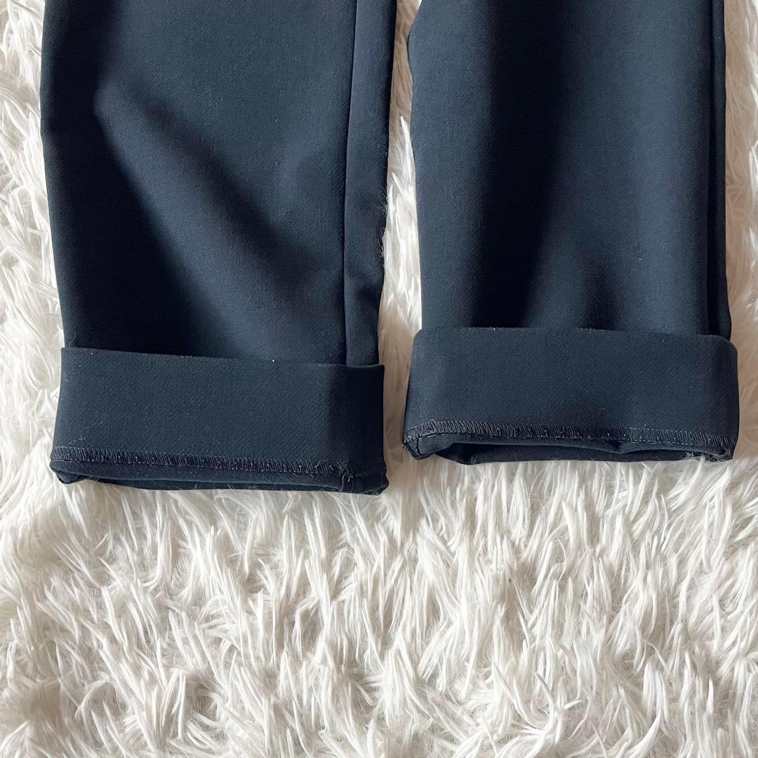 極美品✨ ヨーコチャン ハイウエストラップパンツ 40 ウエストゴム 紺色 近年