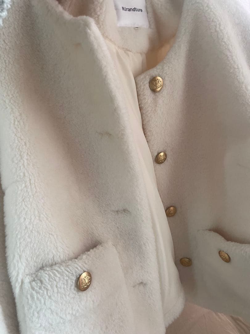 Rirandture ノーカラージャケット ホワイト