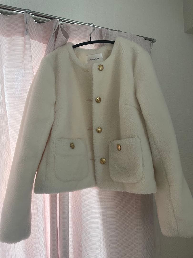 Rirandture ノーカラージャケット ホワイト