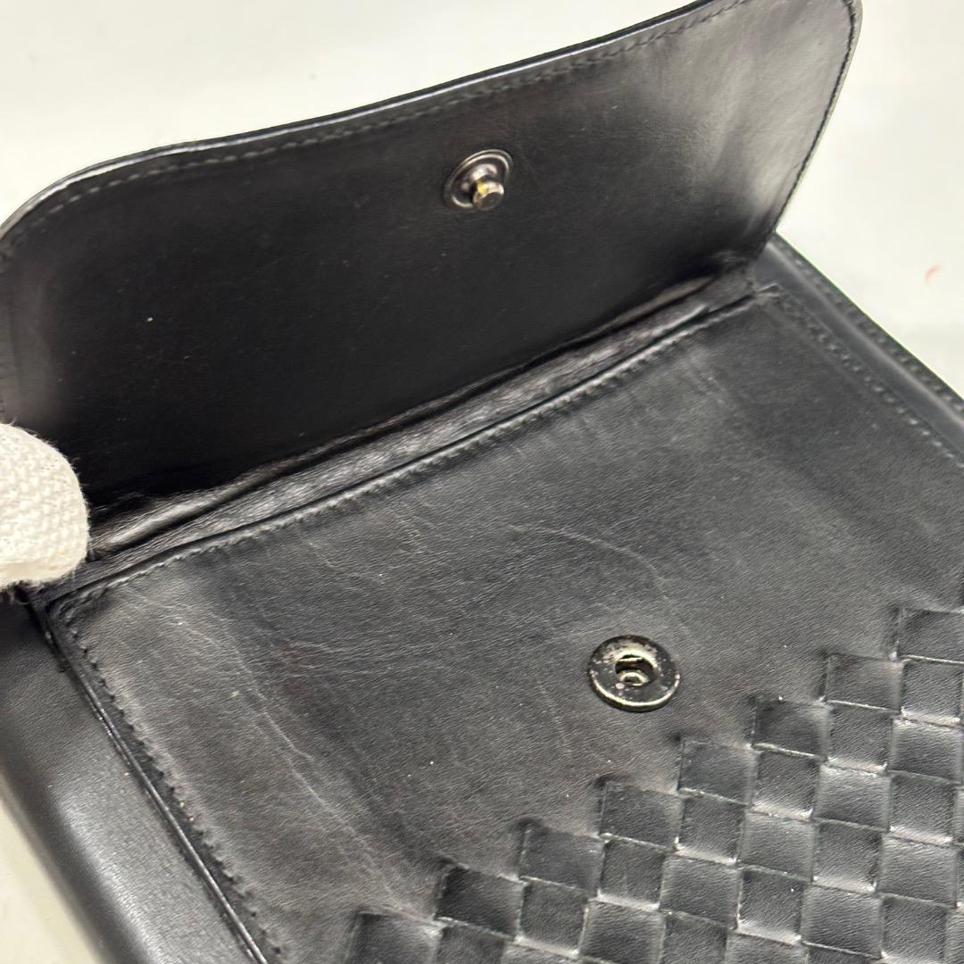 状態良【ボッテガヴェネタ本物】ジゴロバッグ/レザー/イントレチャート/ブラック