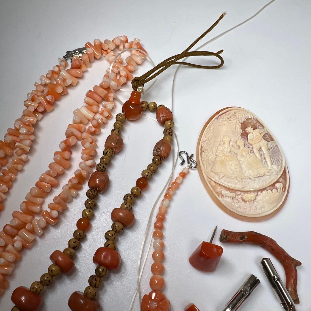 本赤珊瑚　ネックレス　アクセサリー色々　86g タニサ　東さ8-0131☆2F