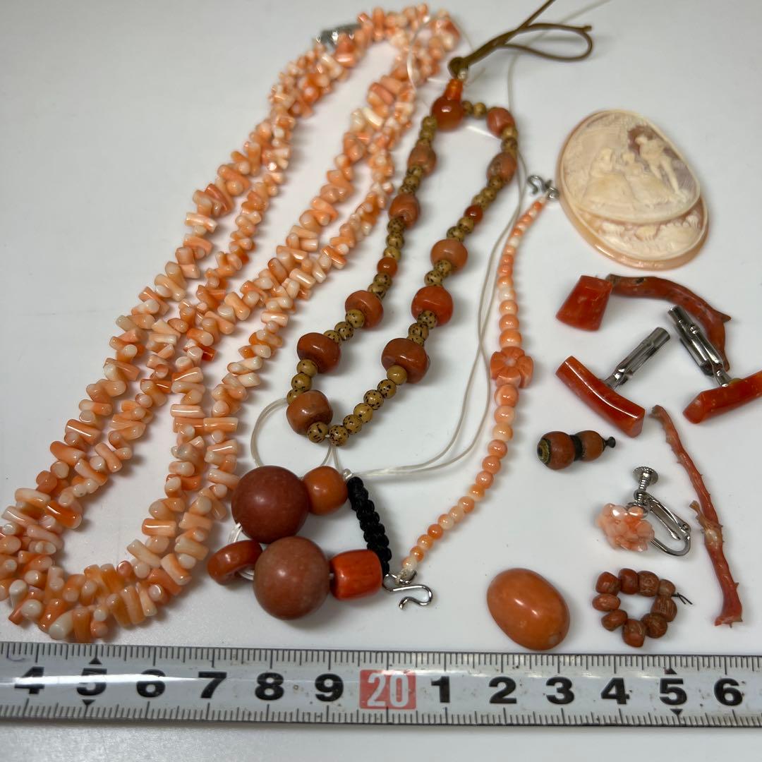 本赤珊瑚　ネックレス　アクセサリー色々　86g タニサ　東さ8-0131☆2F