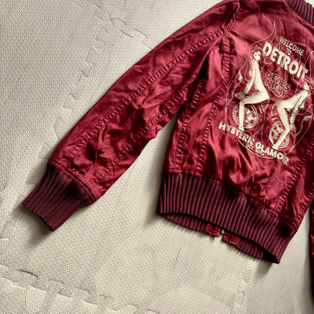 HYSTERIC GLAMOUR スカジャン 刺繍 ジャケット ボルドー