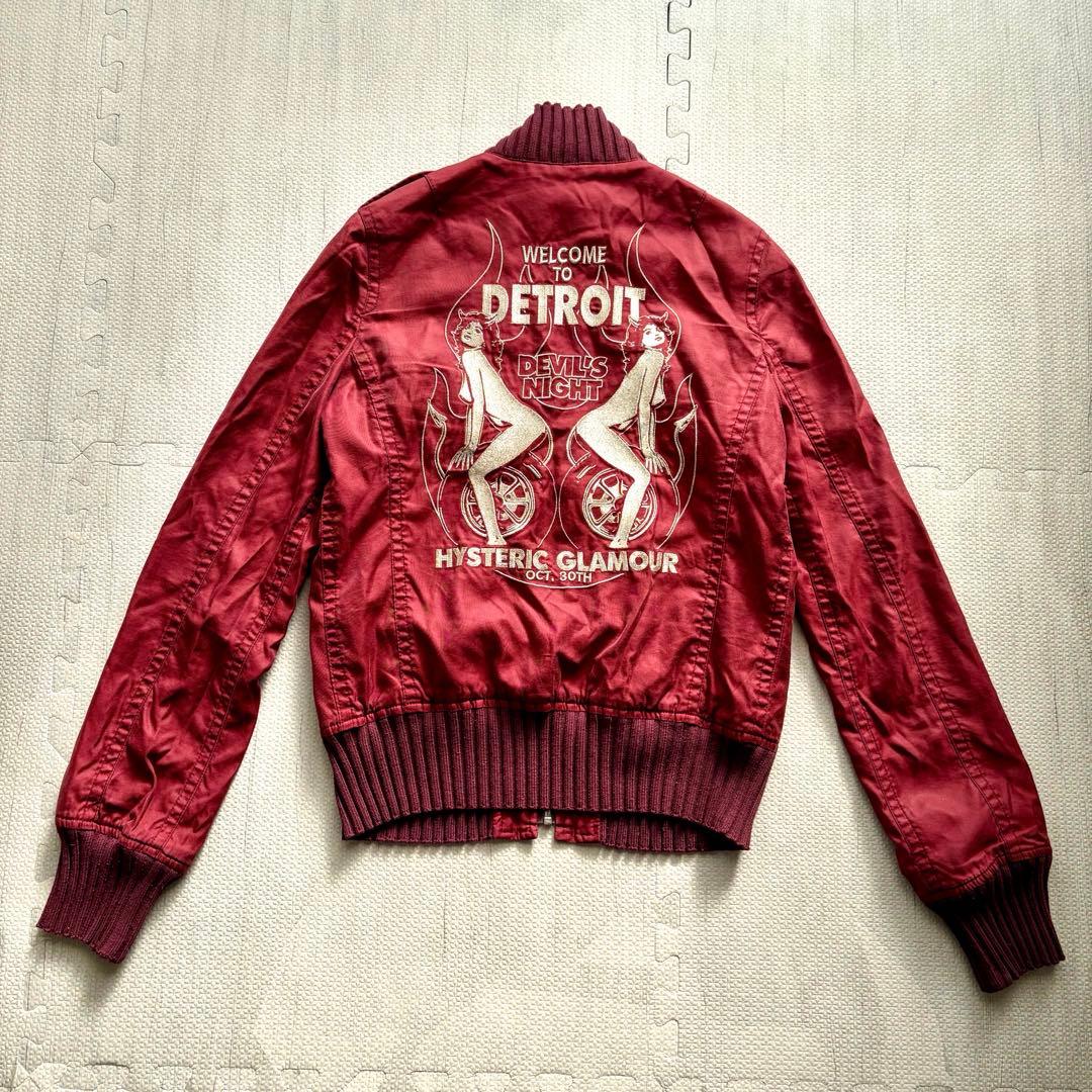 HYSTERIC GLAMOUR スカジャン 刺繍 ジャケット ボルドー