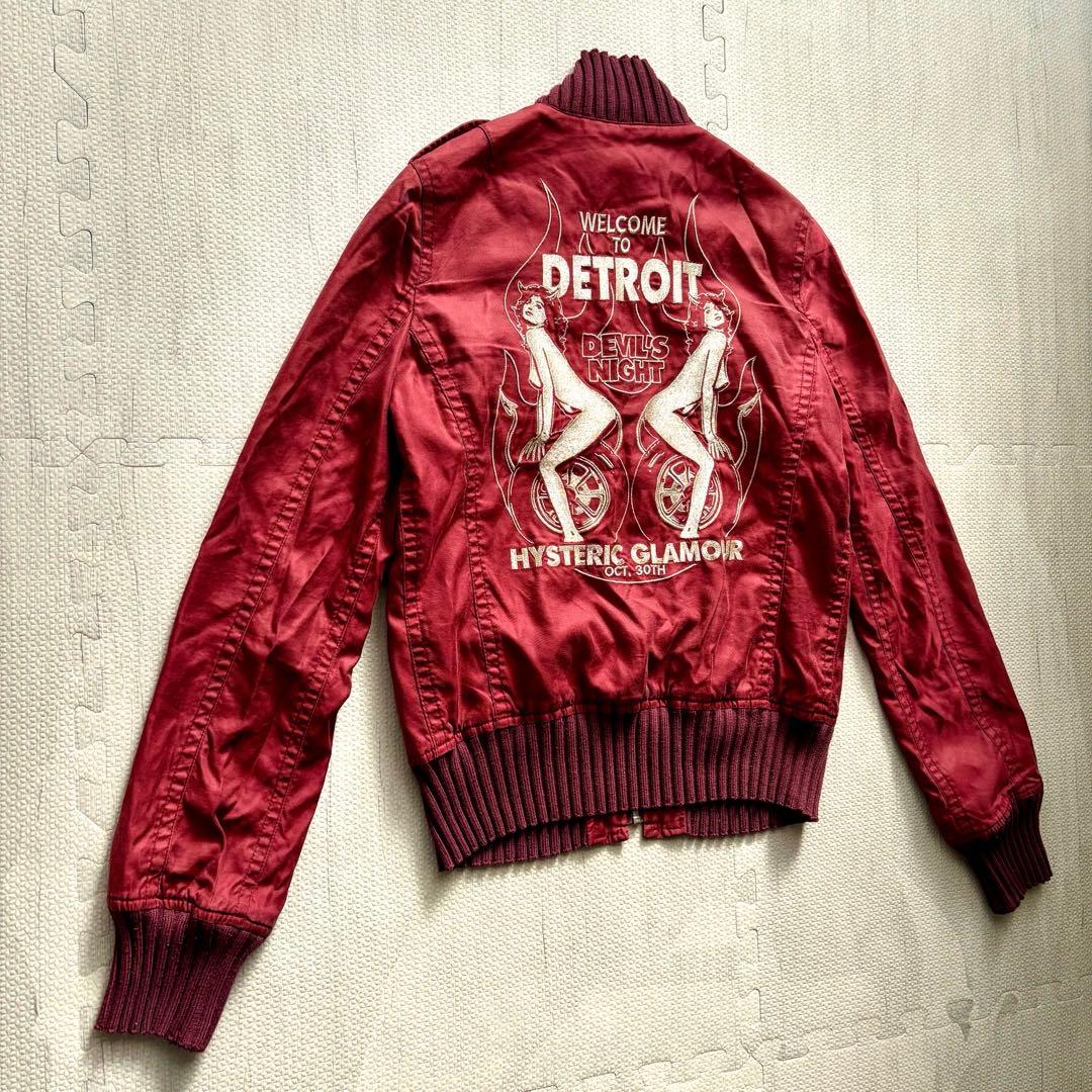 HYSTERIC GLAMOUR スカジャン 刺繍 ジャケット ボルドー
