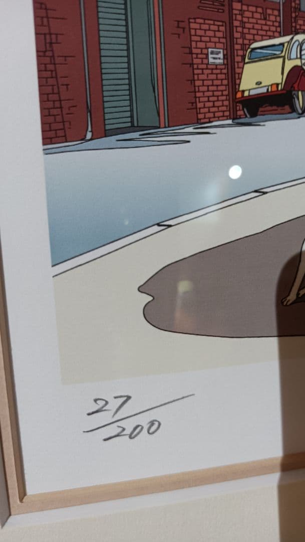 わたせせいぞう 版画　レンガ色の街