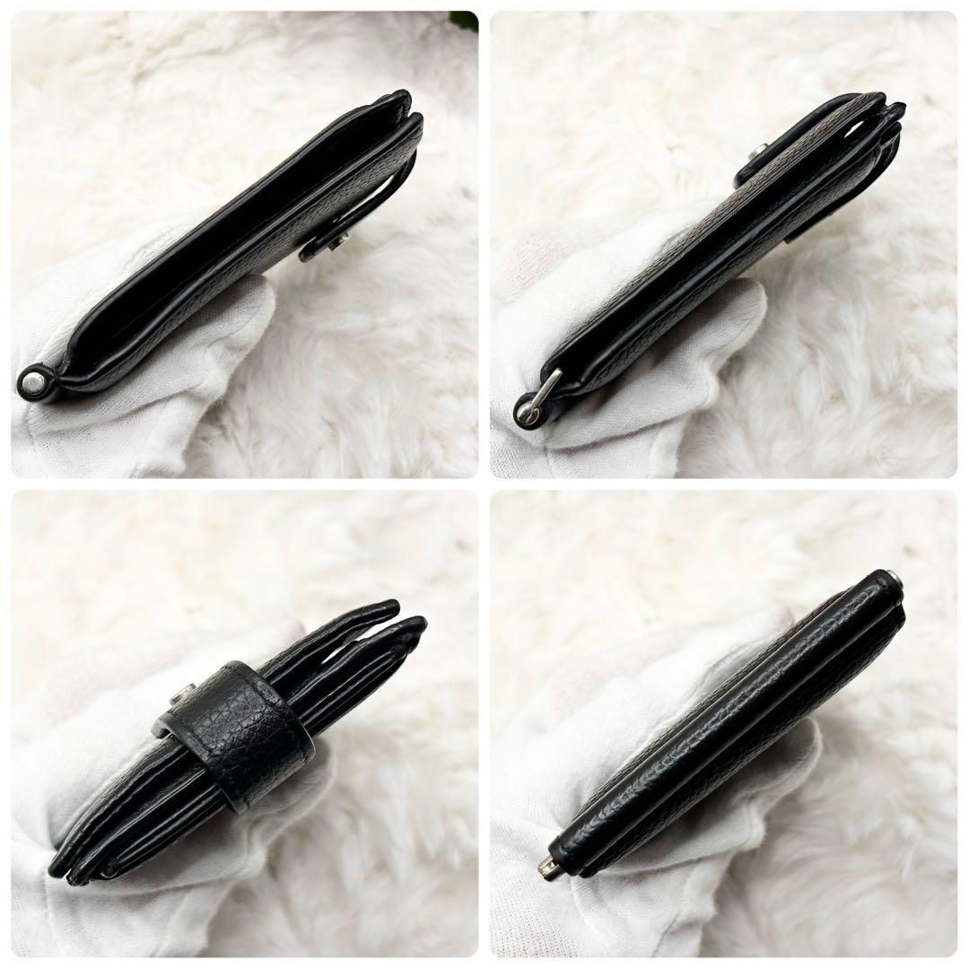 ✨美品✨SAINT LAURENTカサンドラ マネークリップ　レザー　ブラック