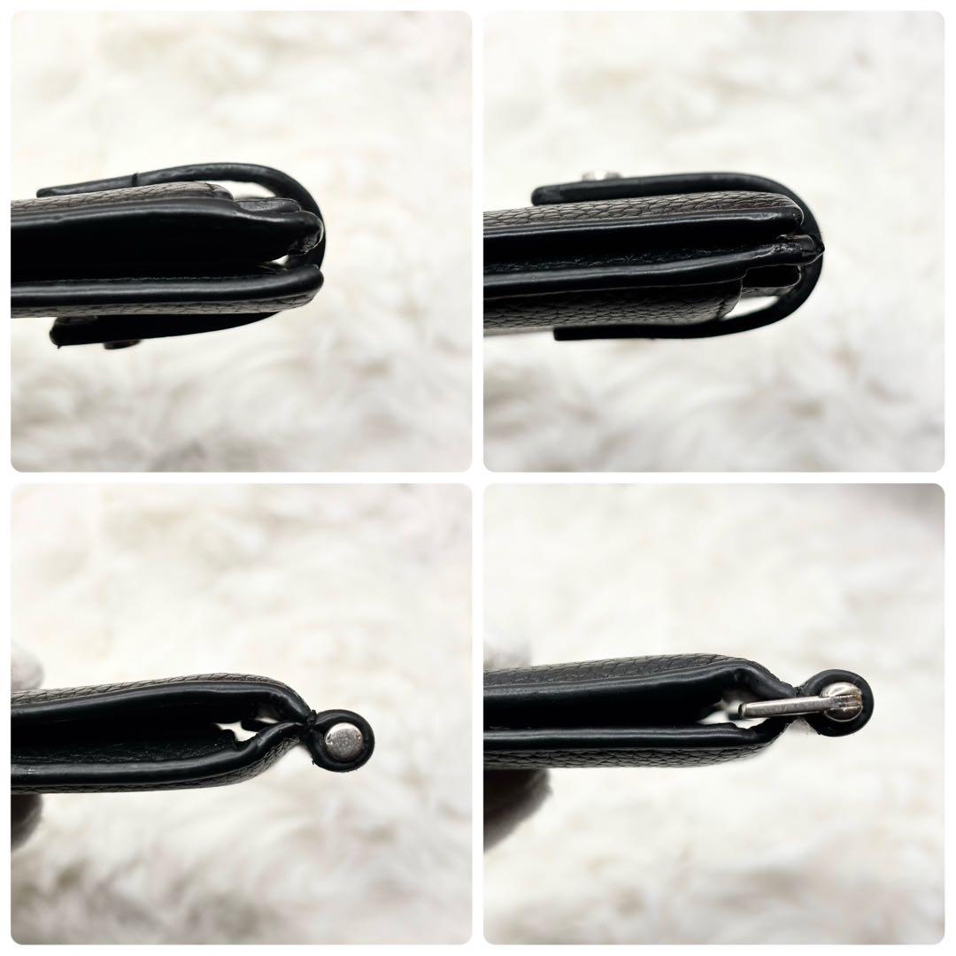 ✨美品✨SAINT LAURENTカサンドラ マネークリップ　レザー　ブラック