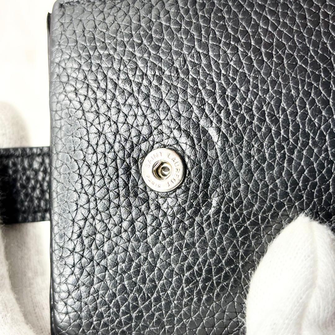 ✨美品✨SAINT LAURENTカサンドラ マネークリップ　レザー　ブラック