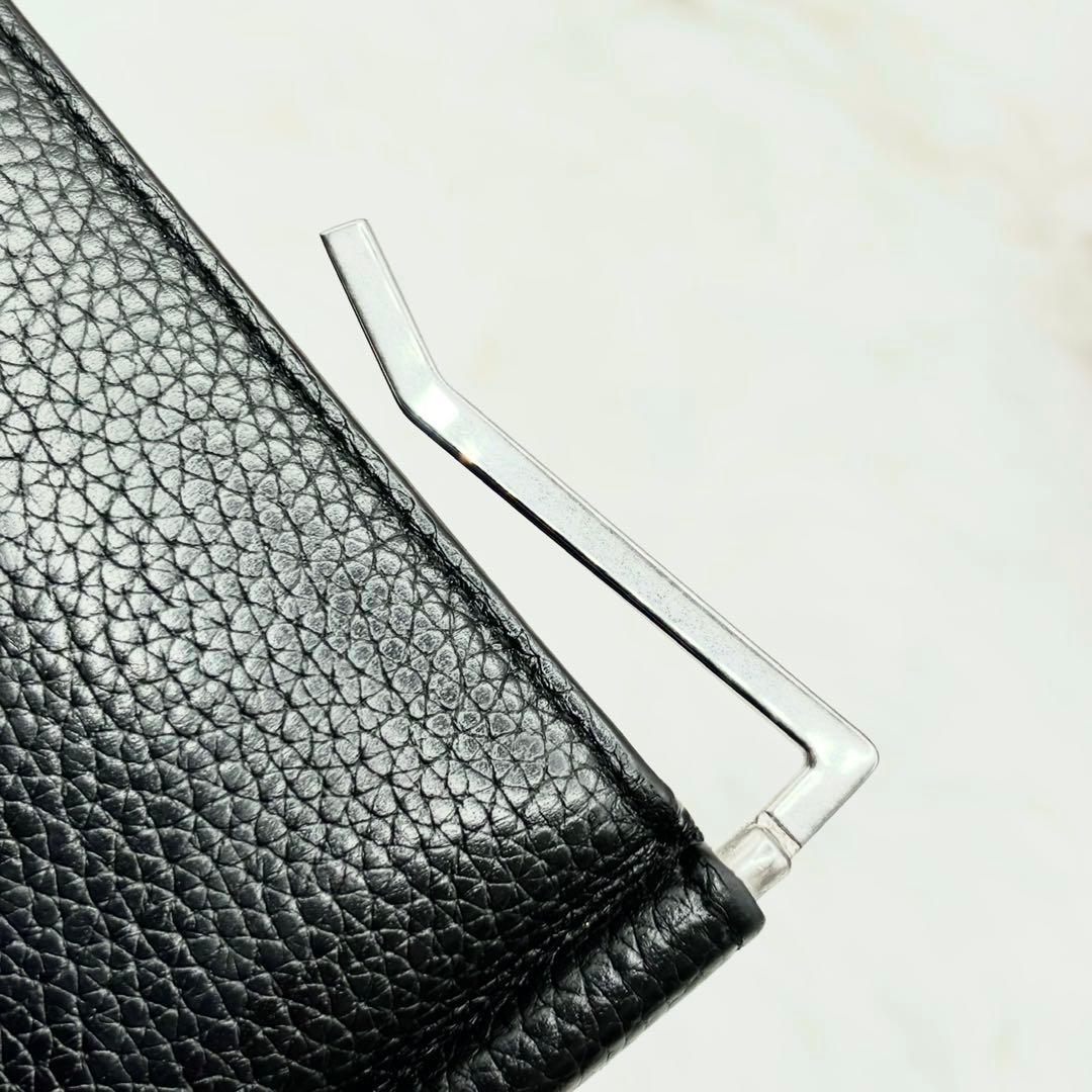 ✨美品✨SAINT LAURENTカサンドラ マネークリップ　レザー　ブラック