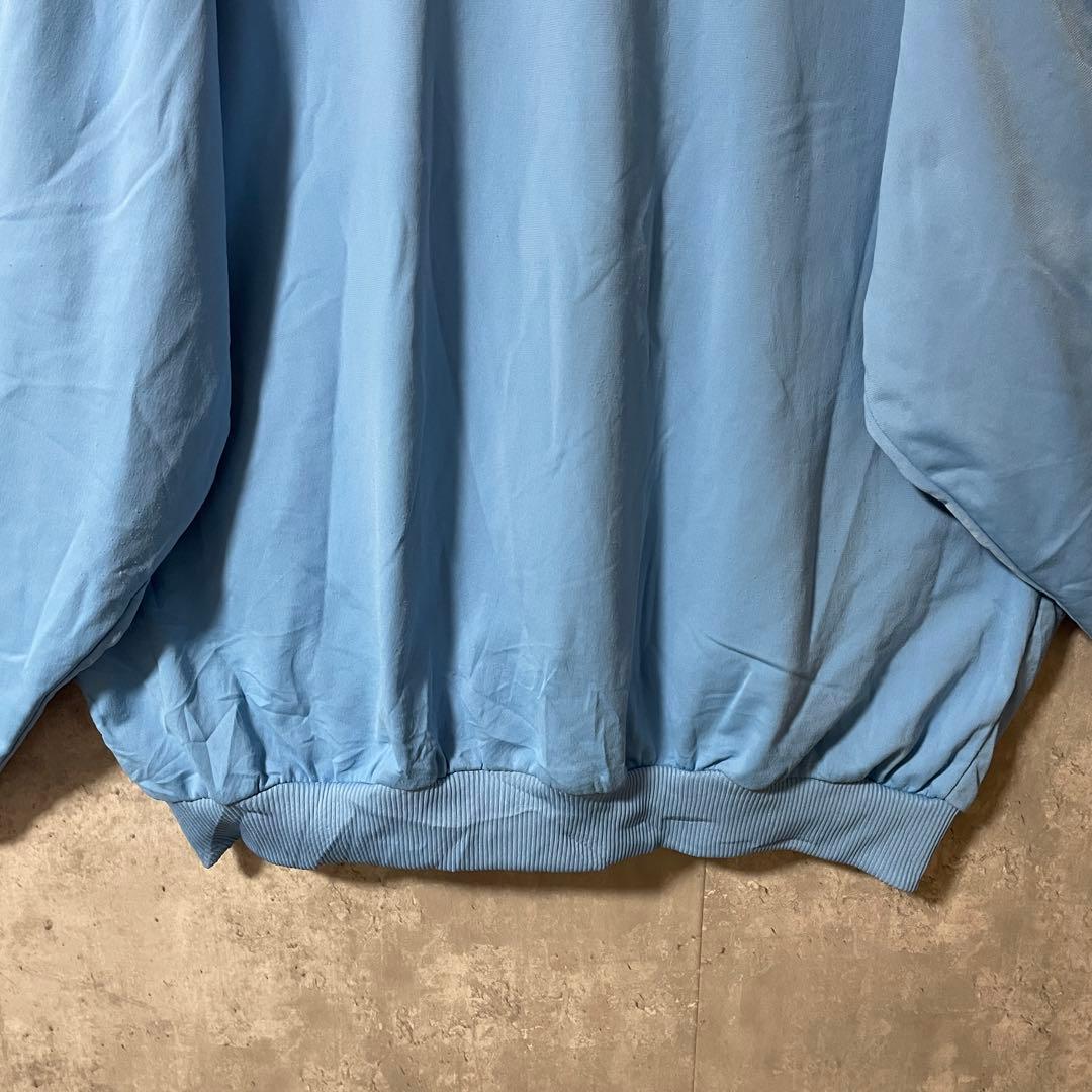 adidasアディダストラックジャケットジャージブルゾン水色青ブルー白刺繍ロゴ