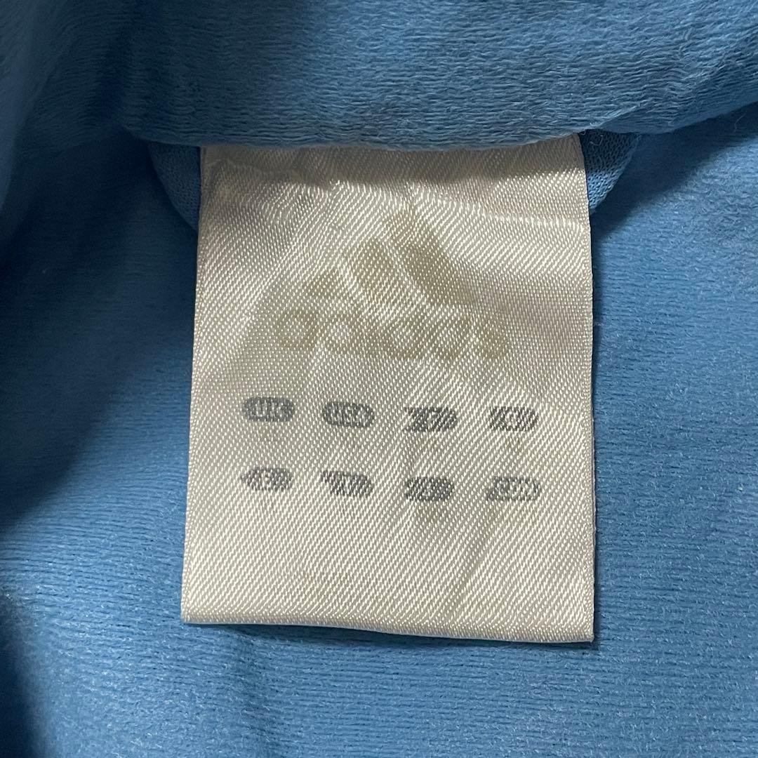 adidasアディダストラックジャケットジャージブルゾン水色青ブルー白刺繍ロゴ